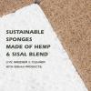 Isshah Plant-Based Kitchen Sponges – FSC Certified and PETA Approved, Natural, Eco-Friendly, Biodegradable Sisal Hemp Sponges for Dishes, Cleaning Sponge for Kitchen, Bathroom, Household – 12 Count