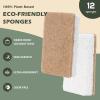Isshah Plant-Based Kitchen Sponges – FSC Certified and PETA Approved, Natural, Eco-Friendly, Biodegradable Sisal Hemp Sponges for Dishes, Cleaning Sponge for Kitchen, Bathroom, Household – 12 Count