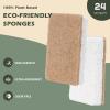 Isshah Plant-Based Kitchen Sponges – Natural, Eco-Friendly, Biodegradable Sisal Hemp Sponges for Dishes, Cleaning Sponge for Kitchen, Bathroom, Household – 24 Count