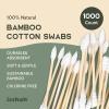 Bamboo Cotton Swabs – 1000 Count – Pointed & Spiral Heads- 100% Biodegradable Cotton Buds | Natural & Sustainable Makeup Remover | Organic Cotton Heads | FSC Certified and PETA Approved.(Pointed & Spiral 1000 Count)