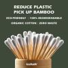Bamboo Cotton Swabs – 1000 Count – Pointed & Spiral Heads- 100% Biodegradable Cotton Buds | Natural & Sustainable Makeup Remover | Organic Cotton Heads | FSC Certified and PETA Approved.(2000 Count (Pack of 1))