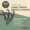 Natural Dental Floss Picks (100 Count) – Vegan, Eco Friendly, Sustainable Dental Flossers – Twin Floss (Charcoal)(Charcoal)
