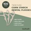 Natural Dental Floss Picks (100 Count) – Vegan, Eco Friendly, Sustainable Dental Flossers – Twin Floss (Charcoal)(Mint)