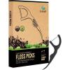 Natural Dental Floss Picks (100 Count) – Vegan, Eco Friendly, Sustainable Dental Flossers – Twin Floss (Charcoal)(Charcoal)