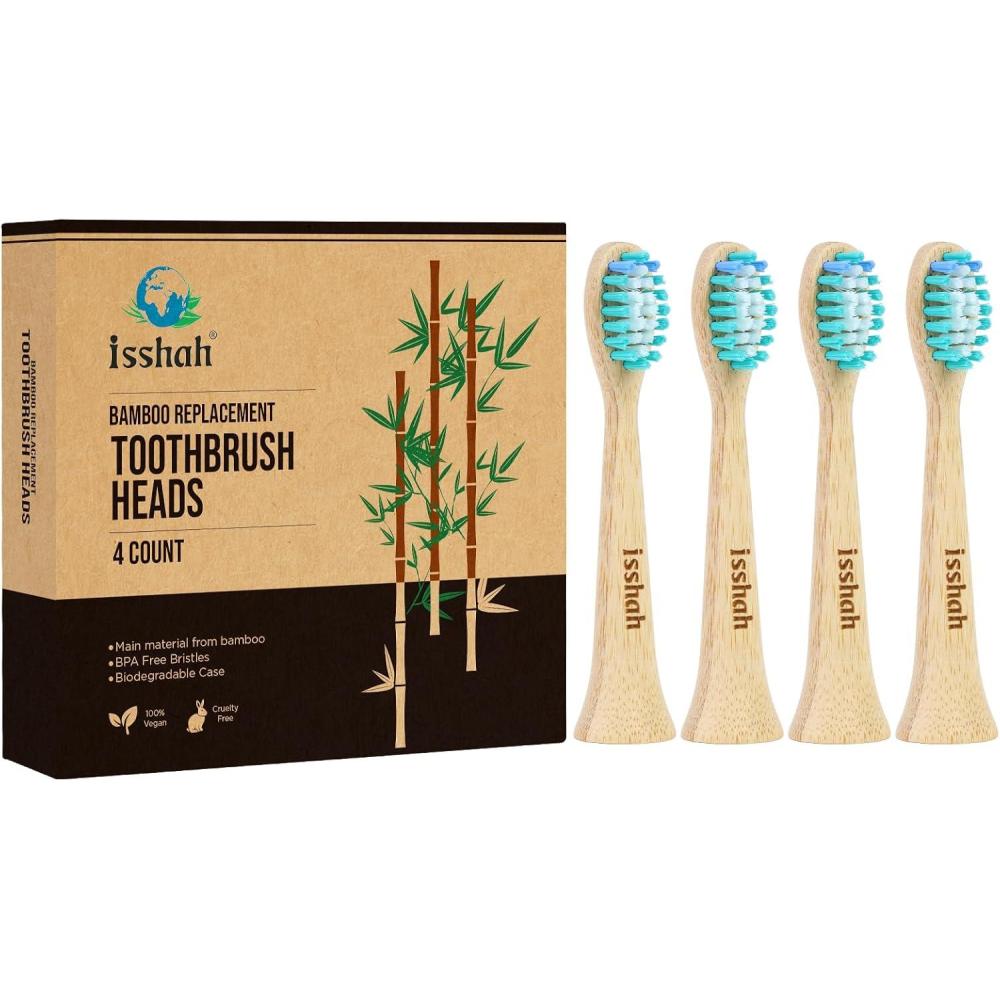 image:imageBamboo Replacement Toothbrush Heads  FSC Certified and PETA Approved 4 Count Fits Most Philips Electric Toothbrushes