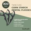 Natural Dental Floss Picks (300 Count) – Kraft Paper Box Packaging, Plant Based, PETA Approved Vegan, Eco Friendly, Sustainable Dental Flossers – Twin Floss (Mint)(Charcoal)