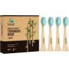 Bamboo Replacement Toothbrush Heads – FSC Certified and PETA Approved, 4 Count (Fits Most Philips Electric Toothbrushes)