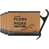 Natural Dental Floss Picks – 200 Count – PETA Approved, BPA Free, Vegan, Sustainable, Eco Friendly, Natural Dental Flossers by Isshah (Mint)(Charcoal)